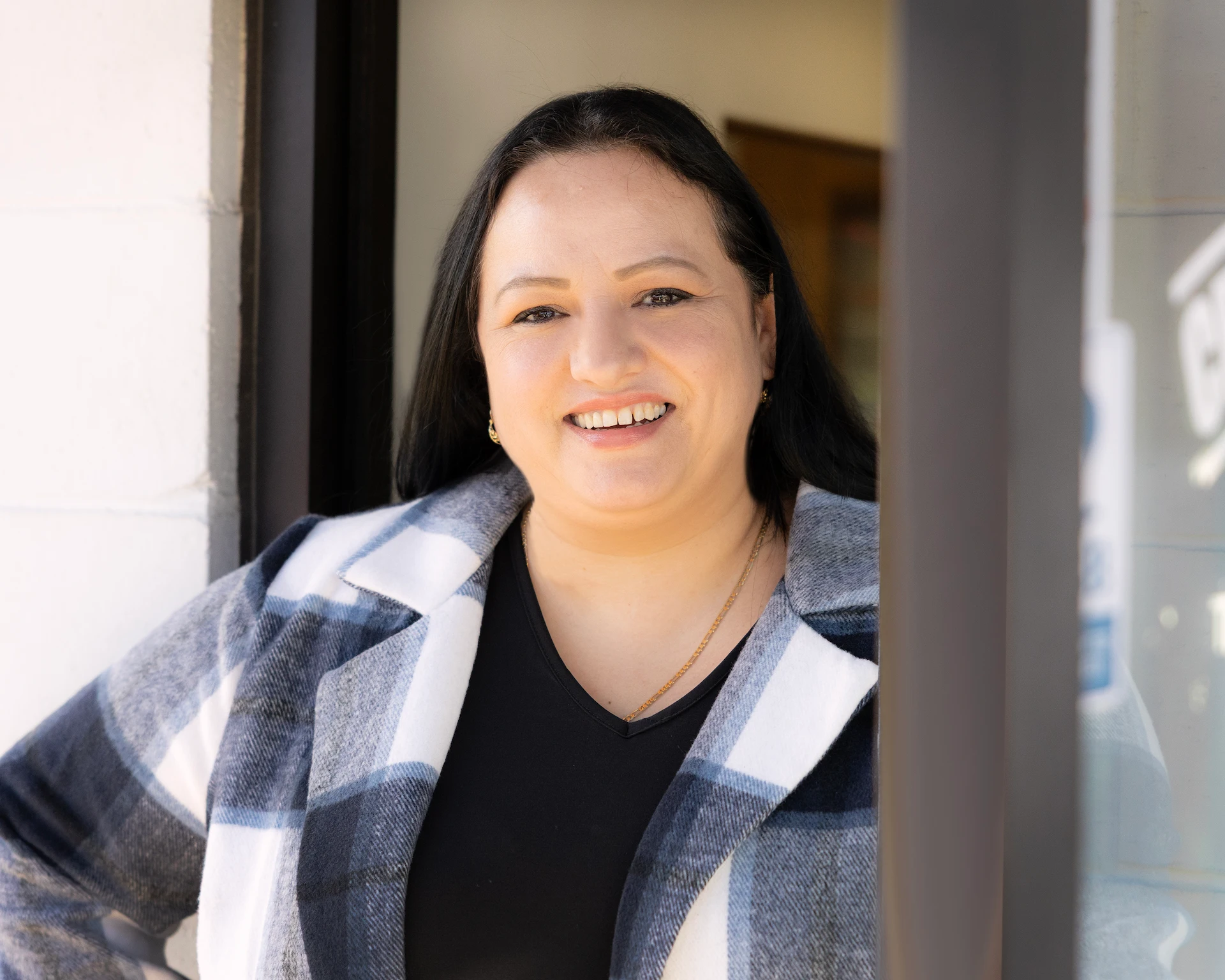 Ambre smiling outside