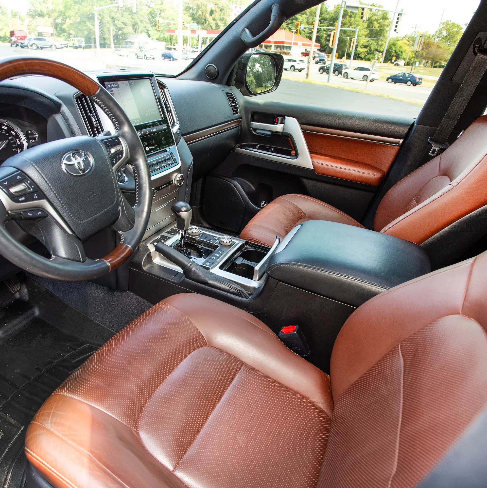 Toyota SUV brown leather interior