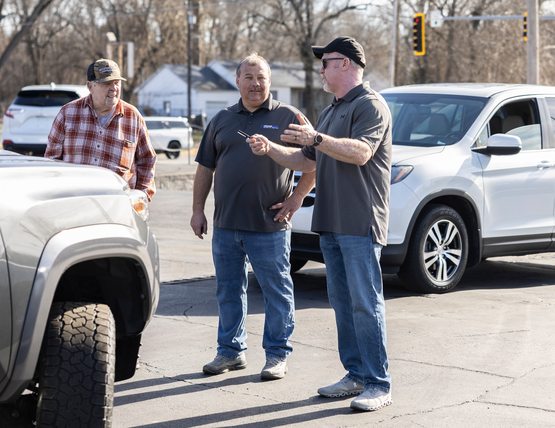 conversation about a car in progress